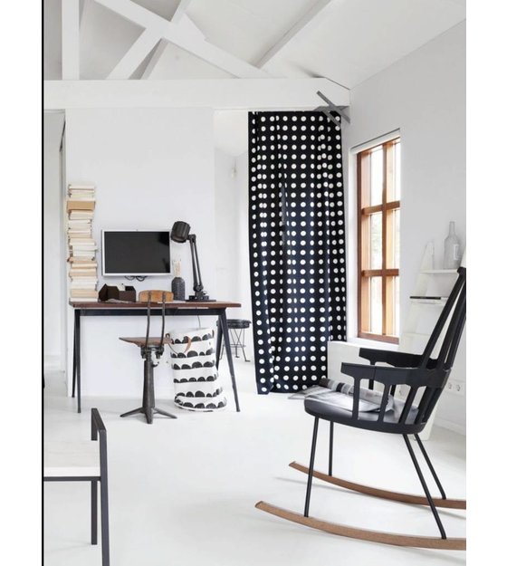 Ferm Living Wäschekorb Halbmond aus Baumwolle, schwarz/weiß, 40x60cm