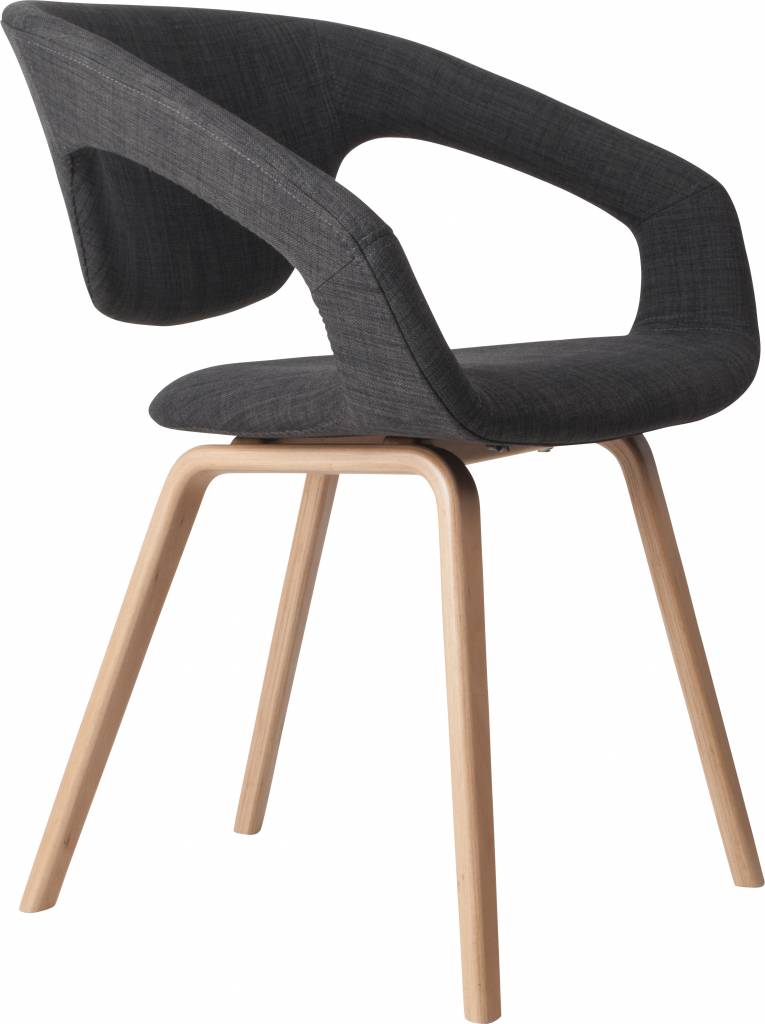 Zuiver spisestuestol flexback, natur / mørkegrå, 64x57x78cm ... Spisestuestole