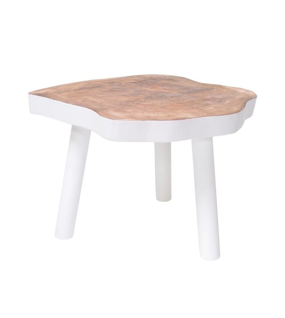 HKliving Couchtisch L Baum aus Holz, weiß, 65x65x46cm HKliving Couchtisch L Baum aus Holz, weiß, 65x65x46cm