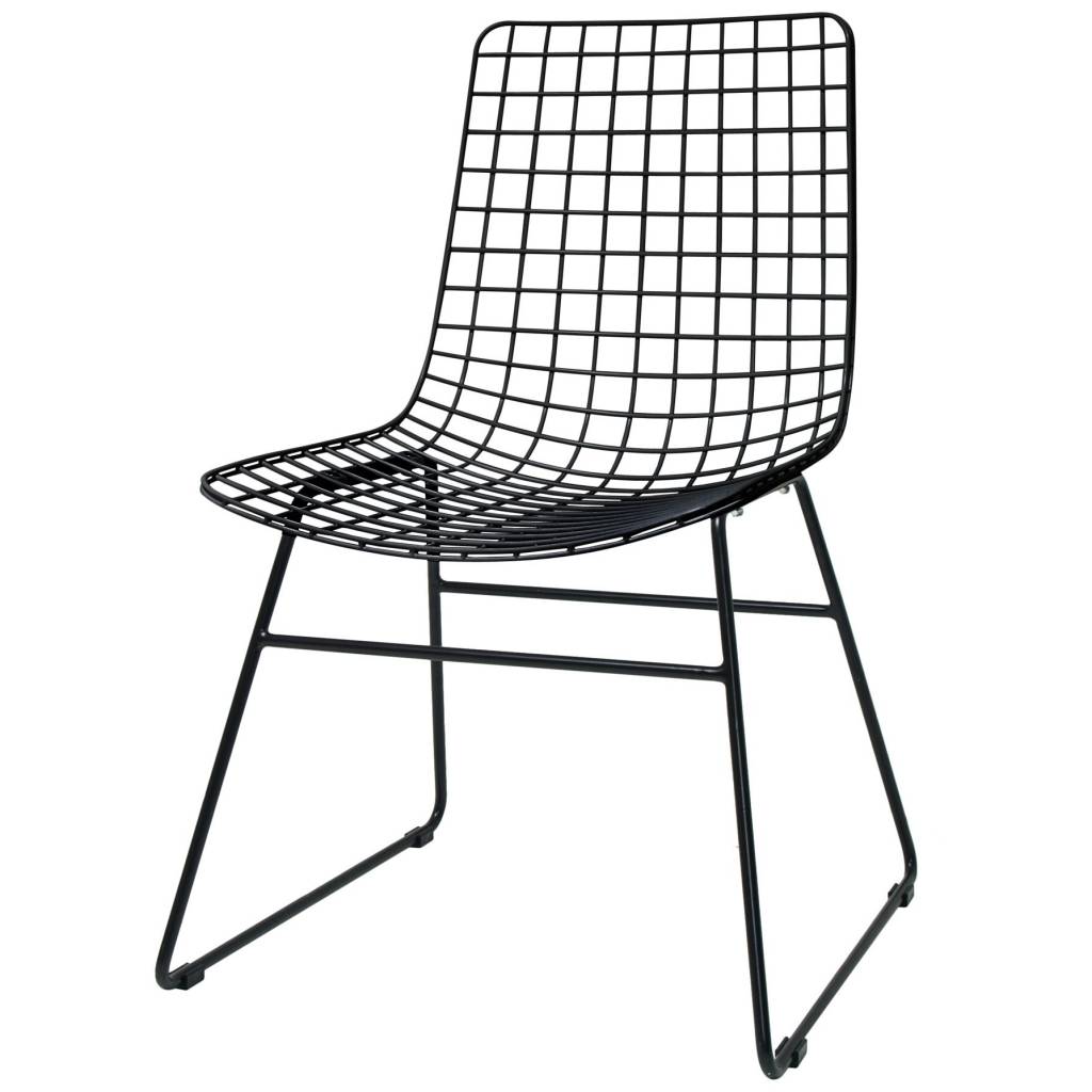 hk living dining chair dining wire black metal 47x