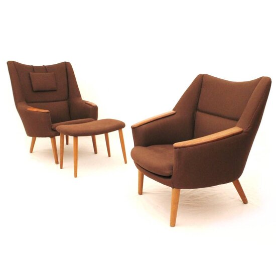 Rare model 58 easychairs designed by kurt Ãstervig for henry ...