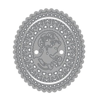 NIEUW: ponsen en embossing stencils, Rococo Charlotte Cameo