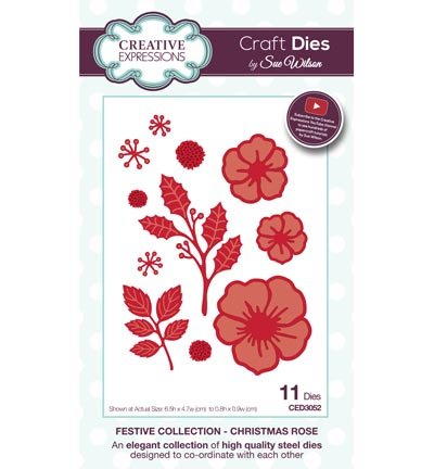 Creative Expressions punching and embossing template: Christmas Rose