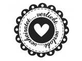 Stempel / Stamp: Holz / Wood holze Mini stamp + 12 labels in heart shape