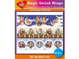 BASTELZUBEHÖR / CRAFT ACCESSORIES NEUE SCHRUMPFBANDEROLEN, Engel (⌀ 6 cm)