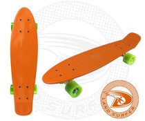 Land Surfer fish skateboard oranje met groene wielen Land Surfer fish skateboard oranje met groene wielen