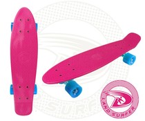 Land Surfer skateboard pink with blue wheels Land Surfer skateboard pink with blue wheels