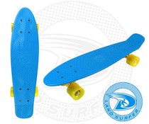 Land Surfer fish skateboard blauw met gele wielen Land Surfer fish skateboard blauw met gele wielen