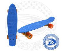 Land Surfer skateboard blue with orange wheels Land Surfer skateboard blue with orange wheels