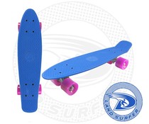 Land Surfer fish skateboard blauw met roze wielen Land Surfer fish skateboard blauw met roze wielen