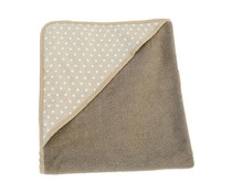 Badcape zandkleurig met witte sterretjes Badcape zandkleurig met witte sterretjes