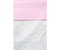 Wieglakentje roze met witte stippen Wieglakentje roze met witte stippen