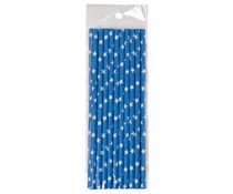 Rietjes blauw met witte sterretjes Rietjes blauw met witte sterretjes