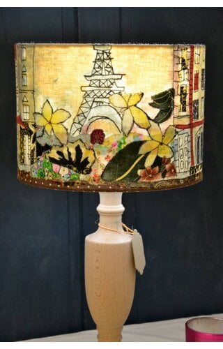 Textilcollage-Lampshade Textilcollage-Lampshade