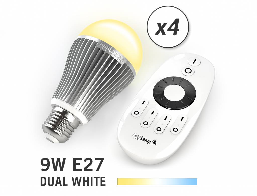 Applamp Set With 4 Dual White Led Bulbs Remote Control Applamp Set With 4 Dual White Led Bulbs Remote Control