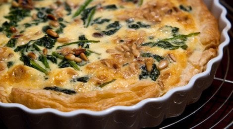 Makkelijke quiche met spinazie en geitenkaas
