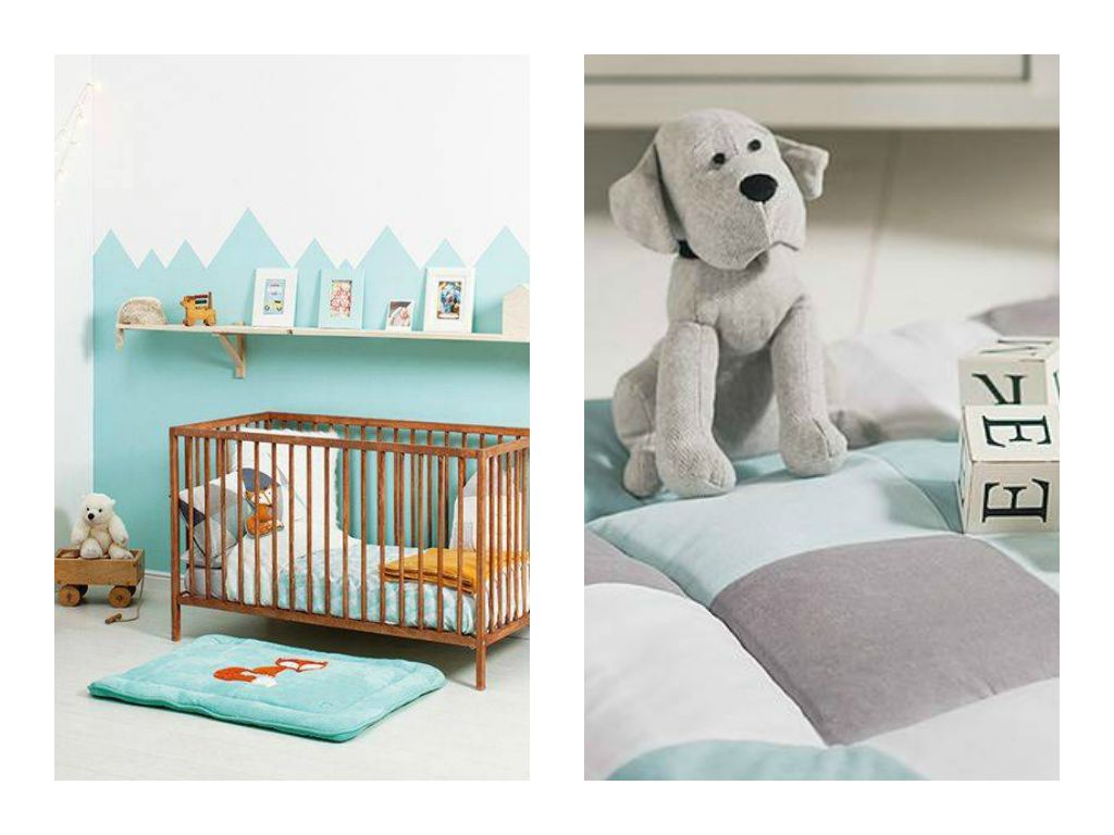 Babykamer taupe blauw: ... met kantje, taupe rand harten en ...