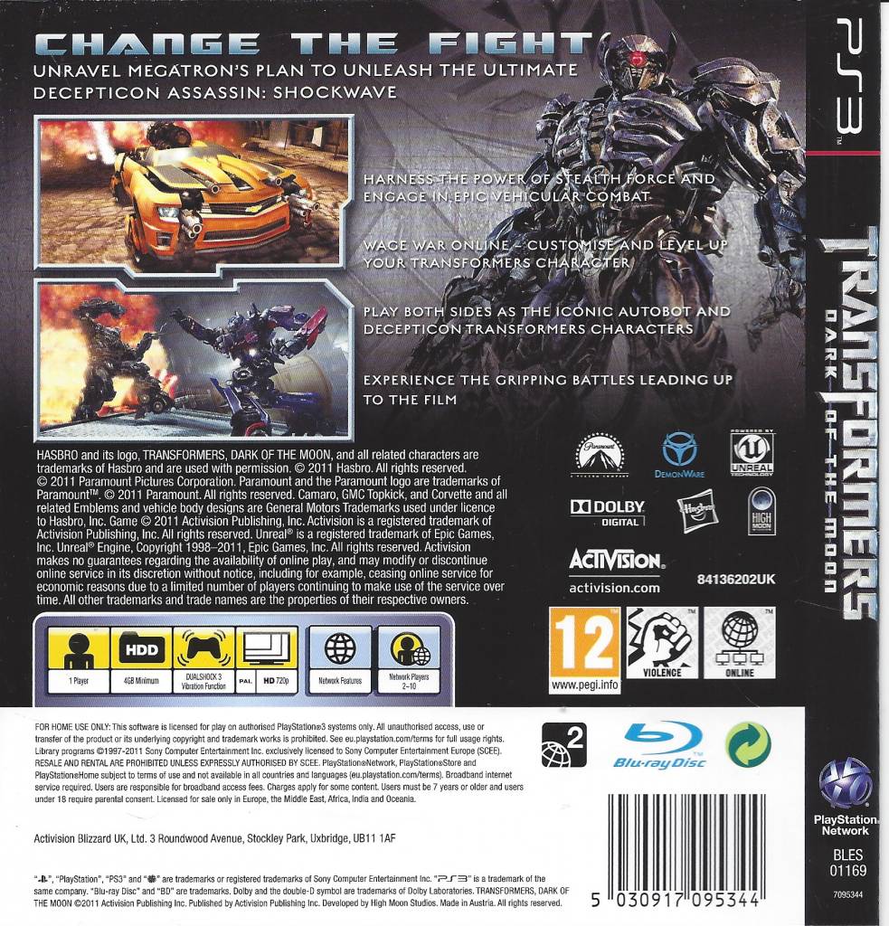 Transformers Dark of the Moon for Playstation 3 PS3 Passion For Games