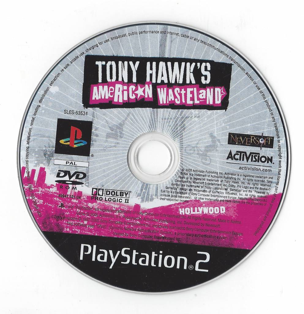 Tony Hawk's American Wasteland for Playstation 2 PS2 - Passion for ...