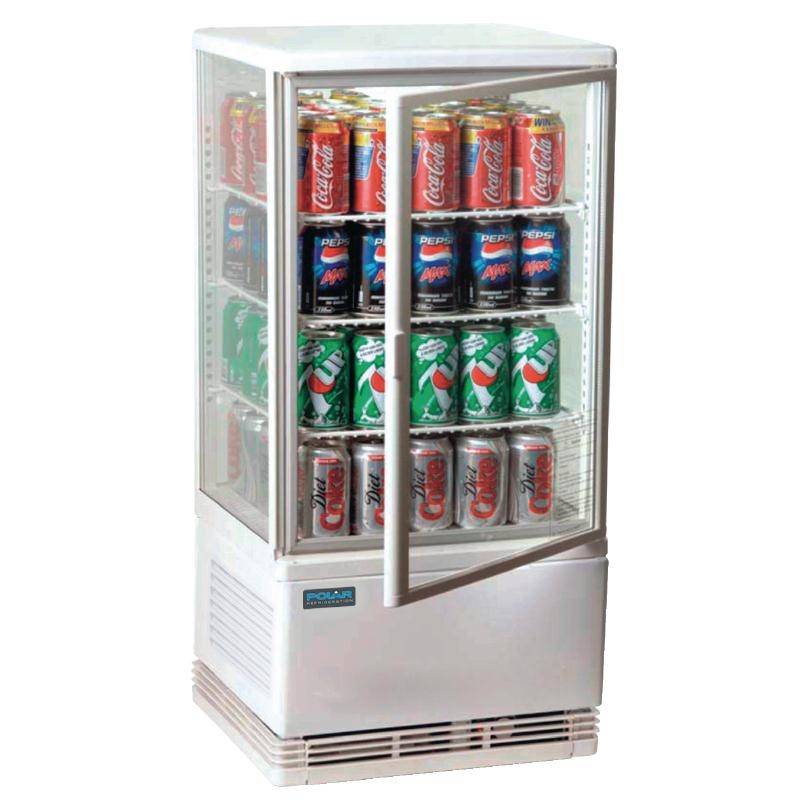 Polar Small refrigerated display case with lighting White 68 Liter