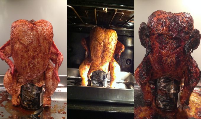 Huhn auf der Bierdose mit Kardamom, Bockshornklee und Tellicherry Pfeffer