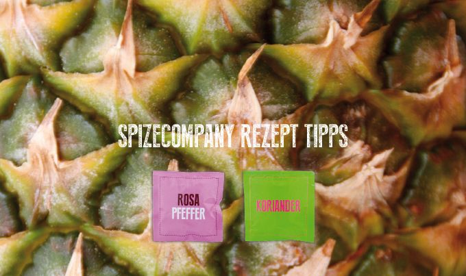 Gebratene Ananas mit Rosa Pfeffer und Koriander