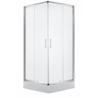 Lavatia Vigo hoekinstap 2 schuifdeuren 88,5x185cm, chroom profiel en gesatineerd antikalkglas