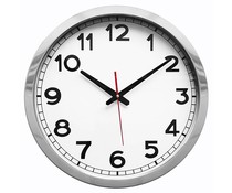 RVS wandklok met logo 40,5cm RVS wandklok met logo 40,5cm