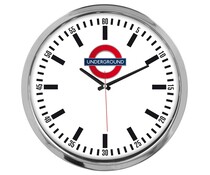 RVS wandklok met logo 30,5cm RVS wandklok met logo 30,5cm
