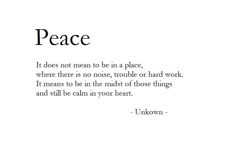 ABOUT PEACE