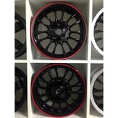 Hoogglans zwarte velgenset Vespa Sprint Red Stripes