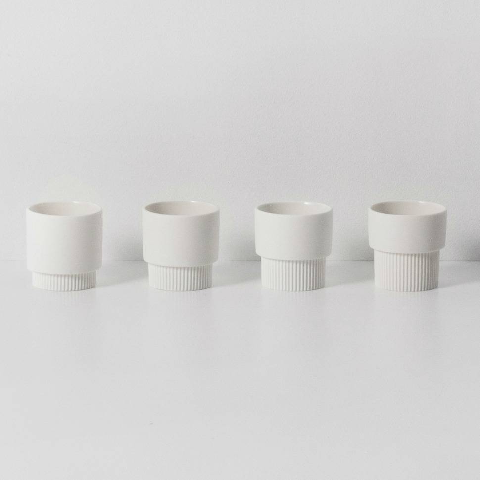 Ferm living espressomokjes groove wit porselein ø5,5x5,5cm set van ...