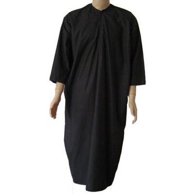 Arabischer Djellaba Galabiyah m. Rundkragen in Schwarz