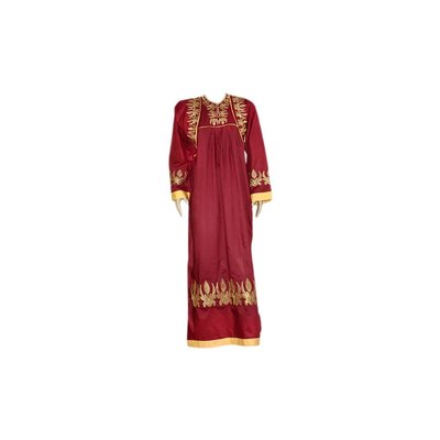 Arab Jilbab Kaftan in Brown with Embroidery