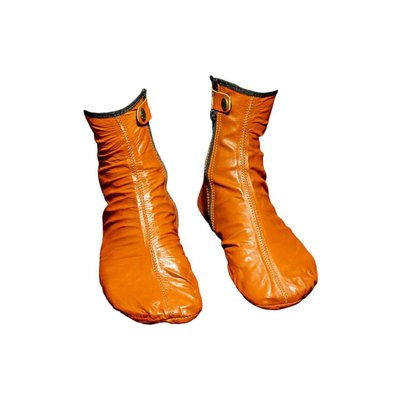 Leather Socks Khuff Mest in Brown by Azad
