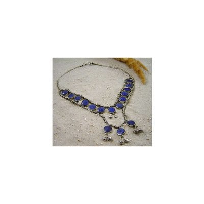 Tribal Collier Kette mit Lapislazuli 53cm