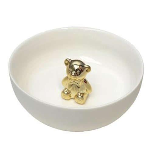 Schaal met gouden teddy Schaal met gouden teddy