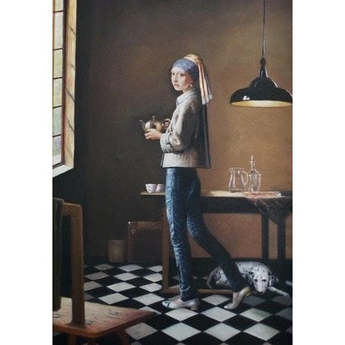 Neue Meister „Mädchen mit dem Perlenohrring“ auf Leinwand Neue Meister „Mädchen mit dem Perlenohrring“ auf Leinwand