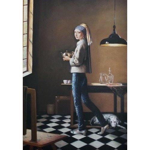 New Masters "Girl with a Pearl Earring" on canvas New Masters "Girl with a Pearl Earring" on canvas