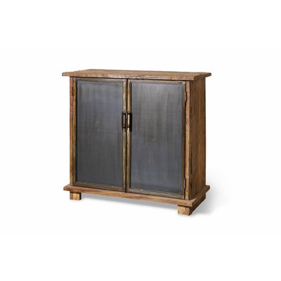 Teak Highboard Flintstone Metall