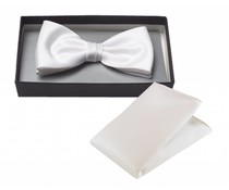 Strik met pochet polyester-satijn Wit Strik met pochet polyester-satijn Wit