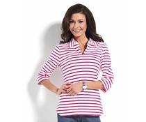Bretonse streep poloshirt dames 3/4e mouw Bretonse streep poloshirt dames 3/4e mouw