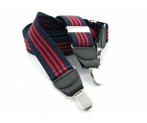 Bretels elastiek 35mm Donkerblauw-Rood Streep Bretels elastiek 35mm Donkerblauw-Rood Streep