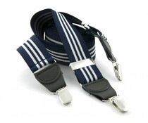 Bretels elastiek 35mm Donkerblauw-Wit Streep Bretels elastiek 35mm Donkerblauw-Wit Streep