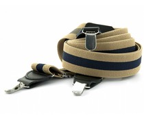 Bretels elastiek 35mm Beige-Donkerblauw Streep Bretels elastiek 35mm Beige-Donkerblauw Streep