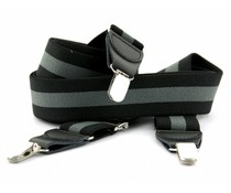 Bretels elastiek 35mm Zwart-Grijs Streep Bretels elastiek 35mm Zwart-Grijs Streep