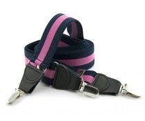 Bretels elastiek 35mm Donkerblauw-Fuchsia Streep Bretels elastiek 35mm Donkerblauw-Fuchsia Streep