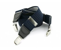 Bretels elastiek 35mm Donkerblauw met Witte stippen Bretels elastiek 35mm Donkerblauw met Witte stippen