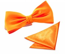 Strik met pochet polyester-satijn Oranje Strik met pochet polyester-satijn Oranje