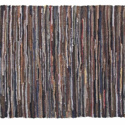 Rug leather ribbons 90x175cm "leather ragrug"